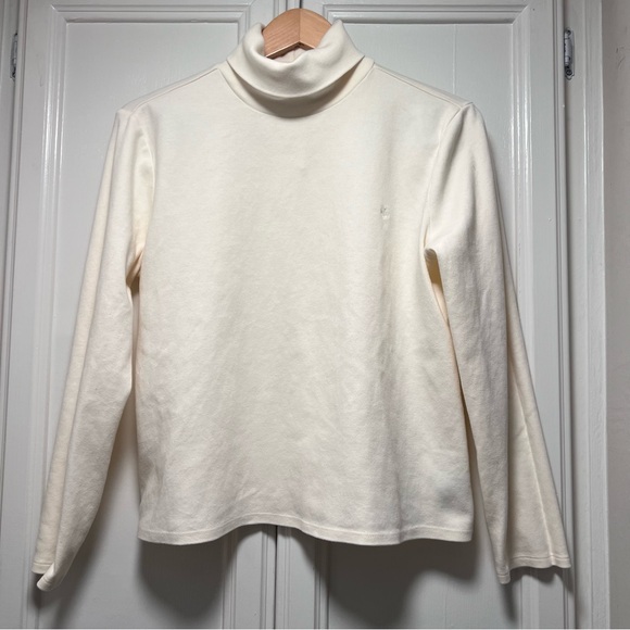 Vintage Lauren Ralph Lauren Polo Turtleneck X-Large XL Cream Beige Y2K Cotton - Picture 1 of 4